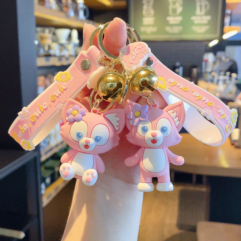 卡通玲娜贝儿尔钥匙扣可爱滴胶公仔挂饰少女心包包小挂件汽车配件