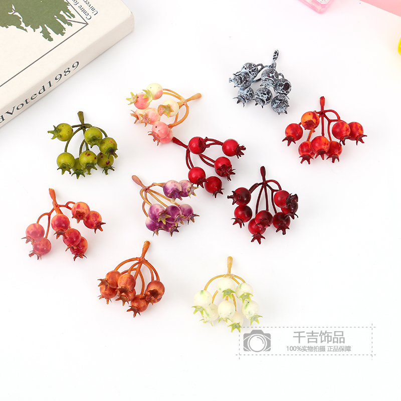 仿真圣诞红果泡沫小红果花环圣诞装饰富贵红果圆球装饰彩色道具