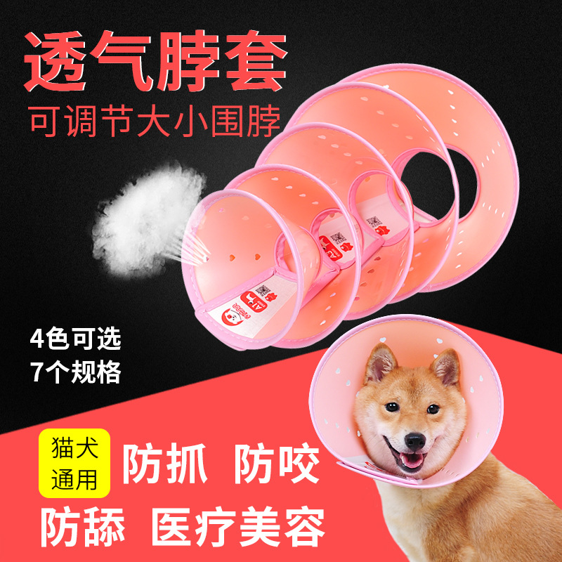 2018新款可调节宠物美容项圈  厂家直销镂空宠物防护罩围脖圈混批