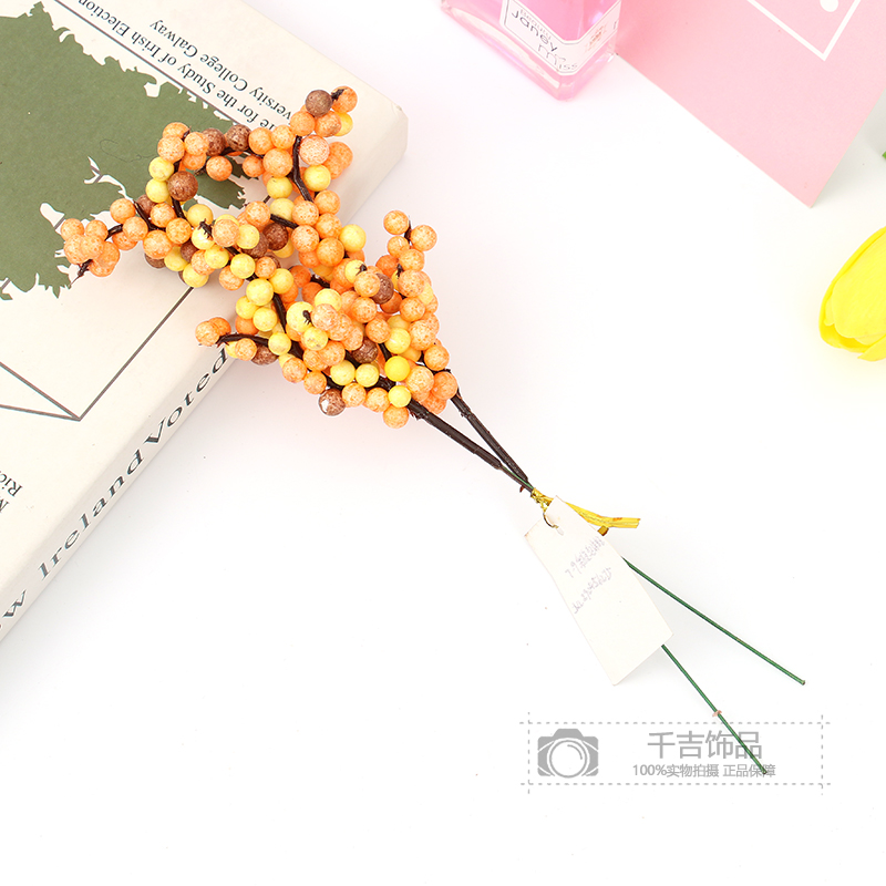 仿真发财果冬青果浆果仿真花假花客厅装饰餐桌干花摆件厂家供应