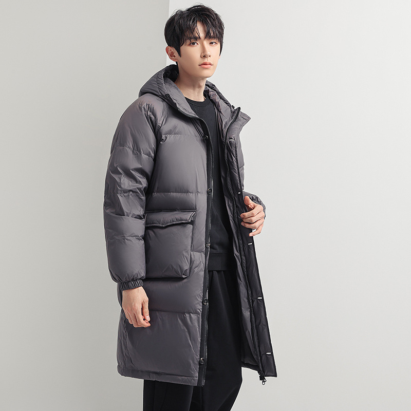 潮牌男士羽绒服2021年冬季新款潮流帅气防寒服中长款过膝加厚外套