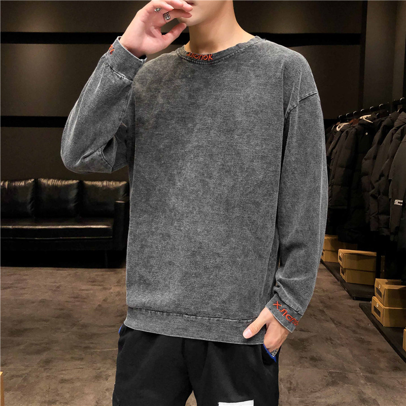 秋冬新款卫衣男士长袖T恤跨境外贸时尚运动圆领宽松保暖内搭男装