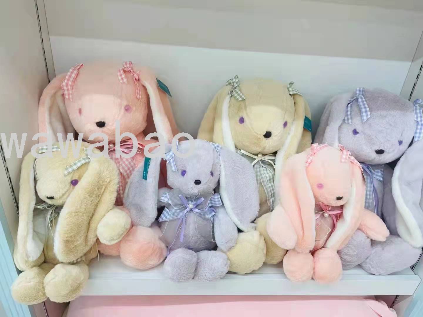 毛绒玩具大耳朵兔子花边兔子公仔垂耳朵兔子毛绒玩偶