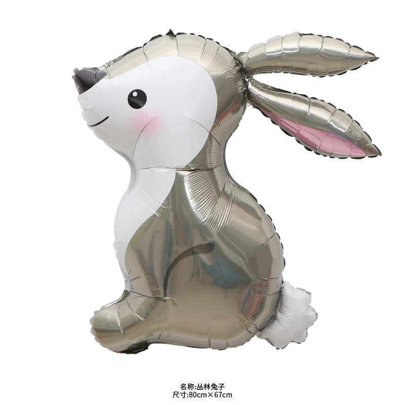 新款造型大眼可爱兔子气球 丛林兔儿童生日房间派对装饰布置气球