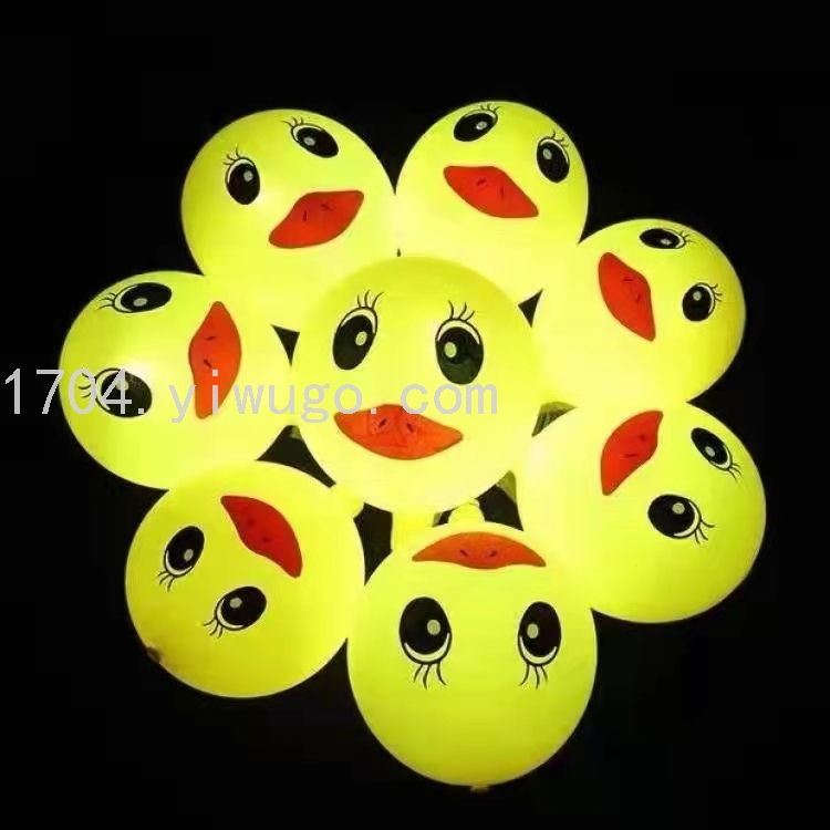 加厚可爱大黄鸭乳胶气球卡通印花儿童玩具圆形