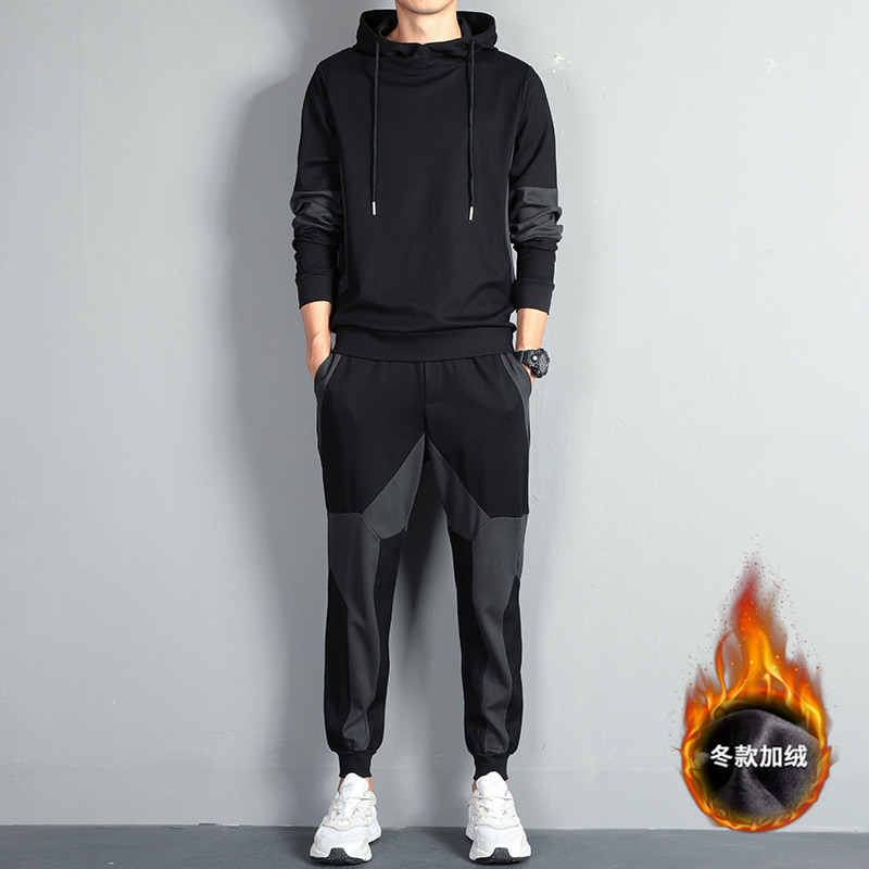 2021春秋季男士休闲运动套装连帽卫衣套装潮流时尚帅气一套搭配