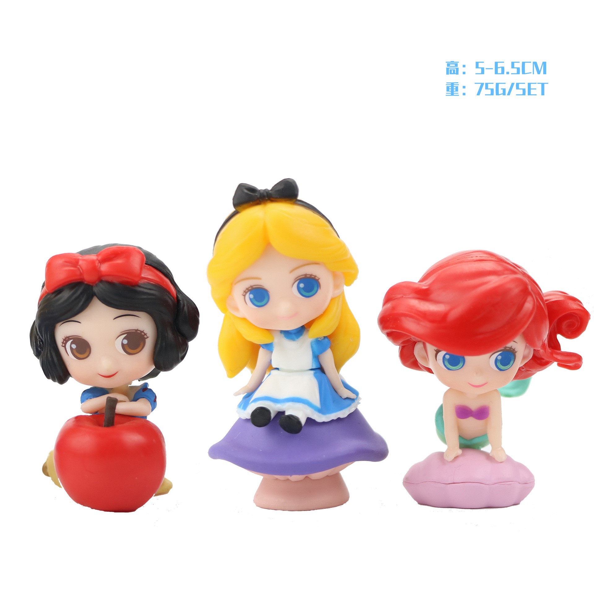 3款Q版甜心公主蛋糕家居摆件可爱迷你公主生日烘焙玩偶公仔手办