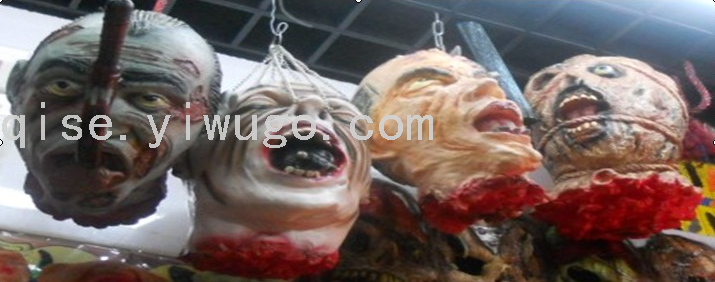 恐怖吊头断头骷髅头断脚断手恐怖肢体万圣节用品节日用品