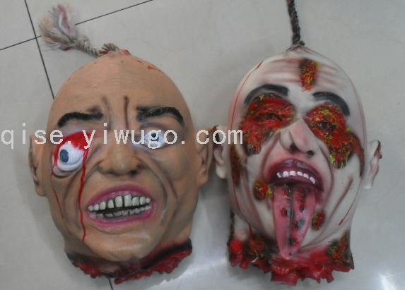 恐怖吊头断头骷髅头断脚断手恐怖肢体万圣节用品节日用品派对用品