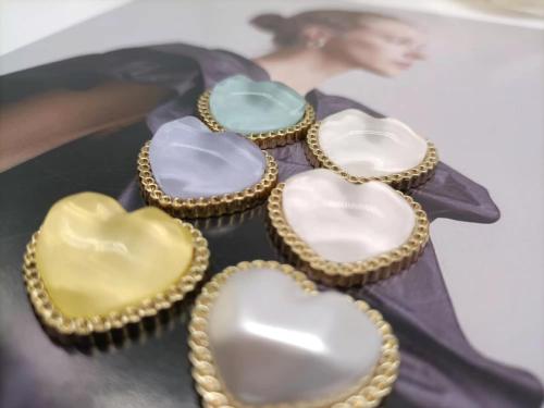 Imitation Opal Imitation Shell Pearls Inlaid Alloy Diamond Plate Handmade Hairpins/Hairbands DIY Hair Accessory Material Peach Heart Buckle