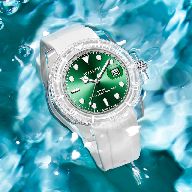 新款女士手表硅胶带石英表学生多功能夜光防水腕表时尚潮流手表女