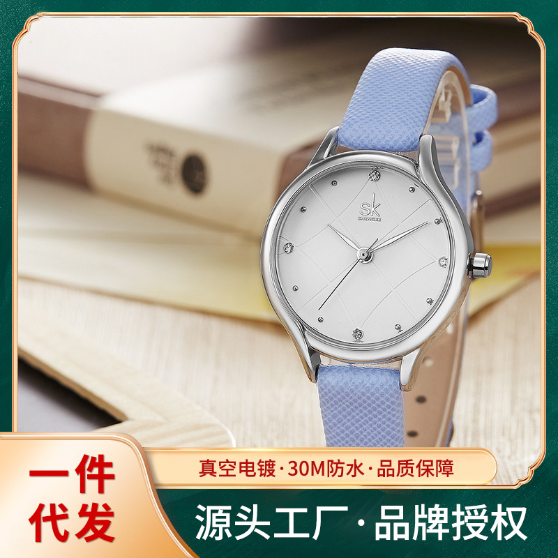 胜刻新款学生女士手表时尚潮流简约休闲百搭机芯防水石英手表