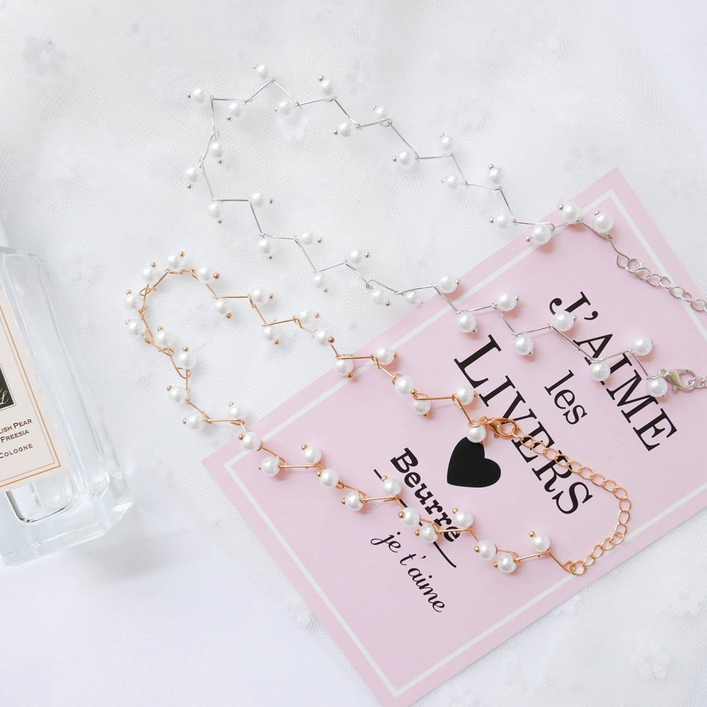 韩版时尚短款珍珠项链 女士新款锁骨链配饰饰品颈链