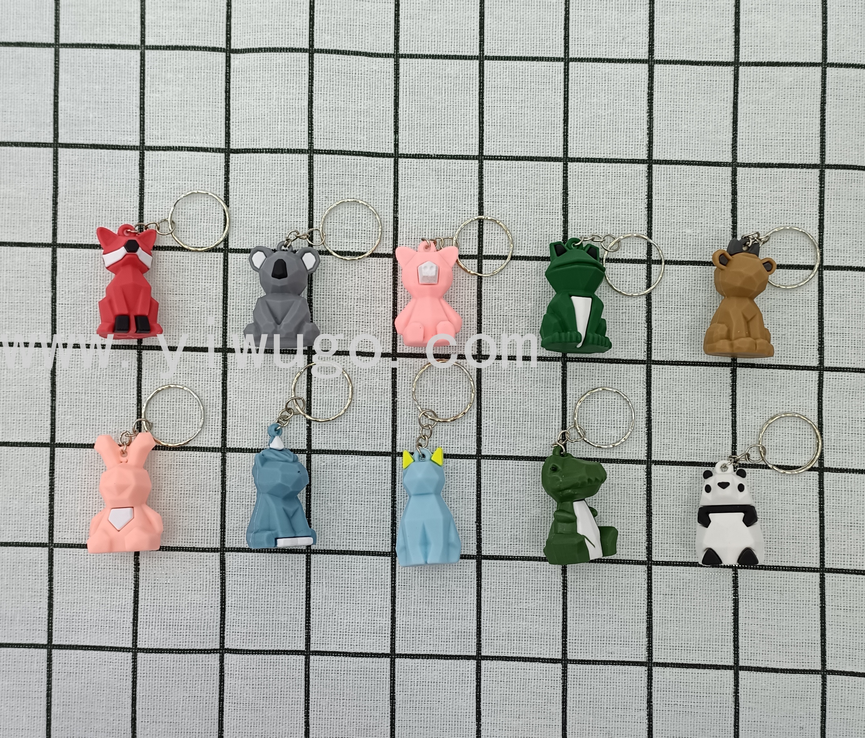 跨境新款 小动物公仔软胶钥匙扣硅胶挂件 漂亮可爱小动物挂件