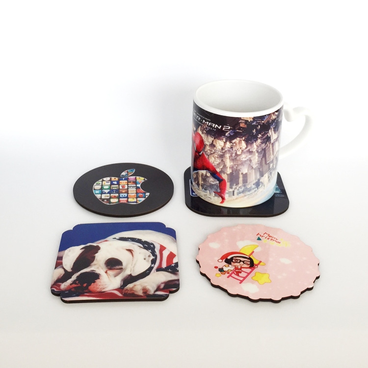 热转印木质杯垫 热转印杯垫个性DIY杯垫MDF方形杯垫批发9.5*9.5CM