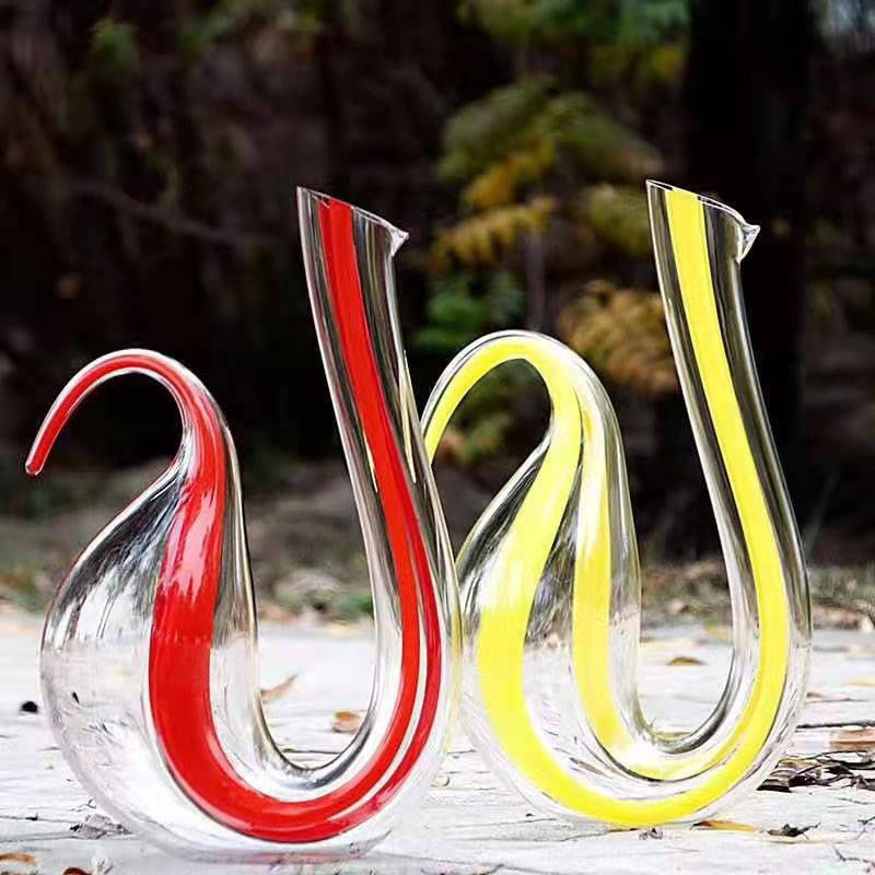 水晶玻创意大蟒蛇型酒具套装人工吹制心型6字璃醒酒器U型公鸡