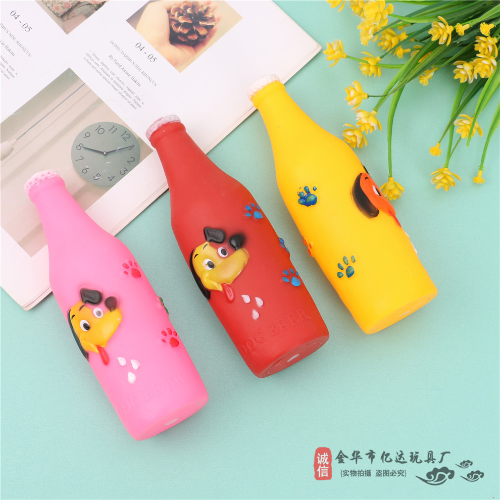 创意卡通酒瓶宠物搪胶玩具狗狗健齿磨牙玩具训练互动啃咬玩具