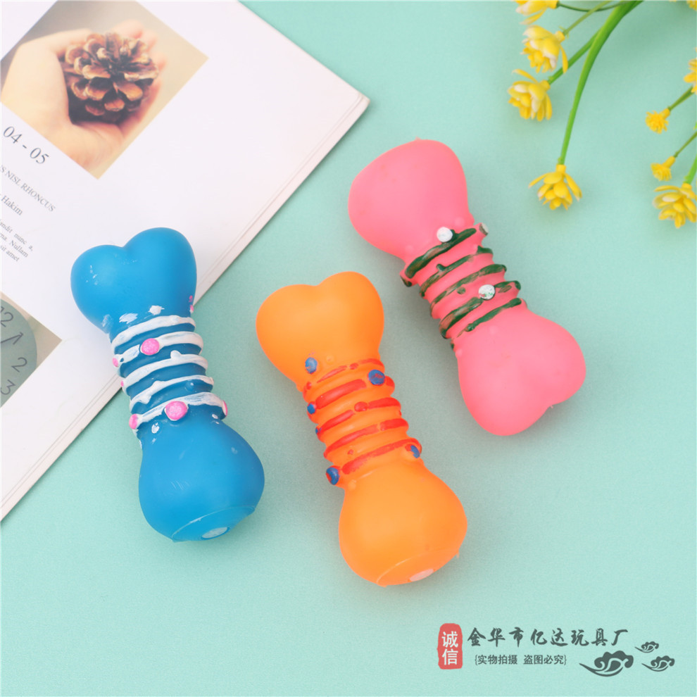 可爱搪胶骨棒宠物玩具狗狗耐磨啃咬玩具训练用互动磨牙棒