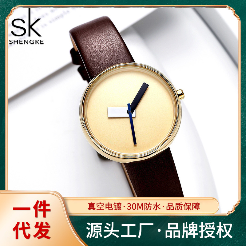 2018年SHENGKE女士时尚简约皮带款手表防水石英表K0086一件代发