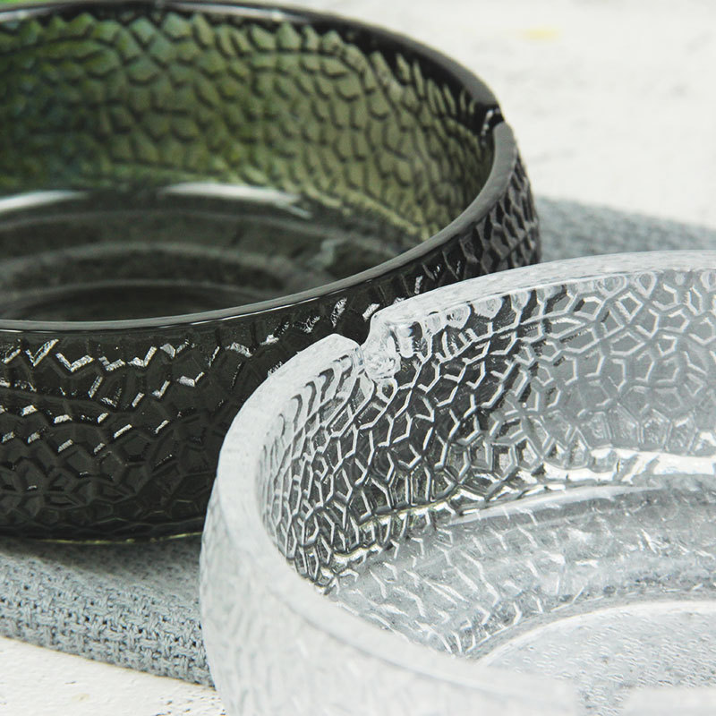 北欧创意水晶玻璃烟灰缸家用客厅办公室高档次个性轻奢树纹烟灰缸