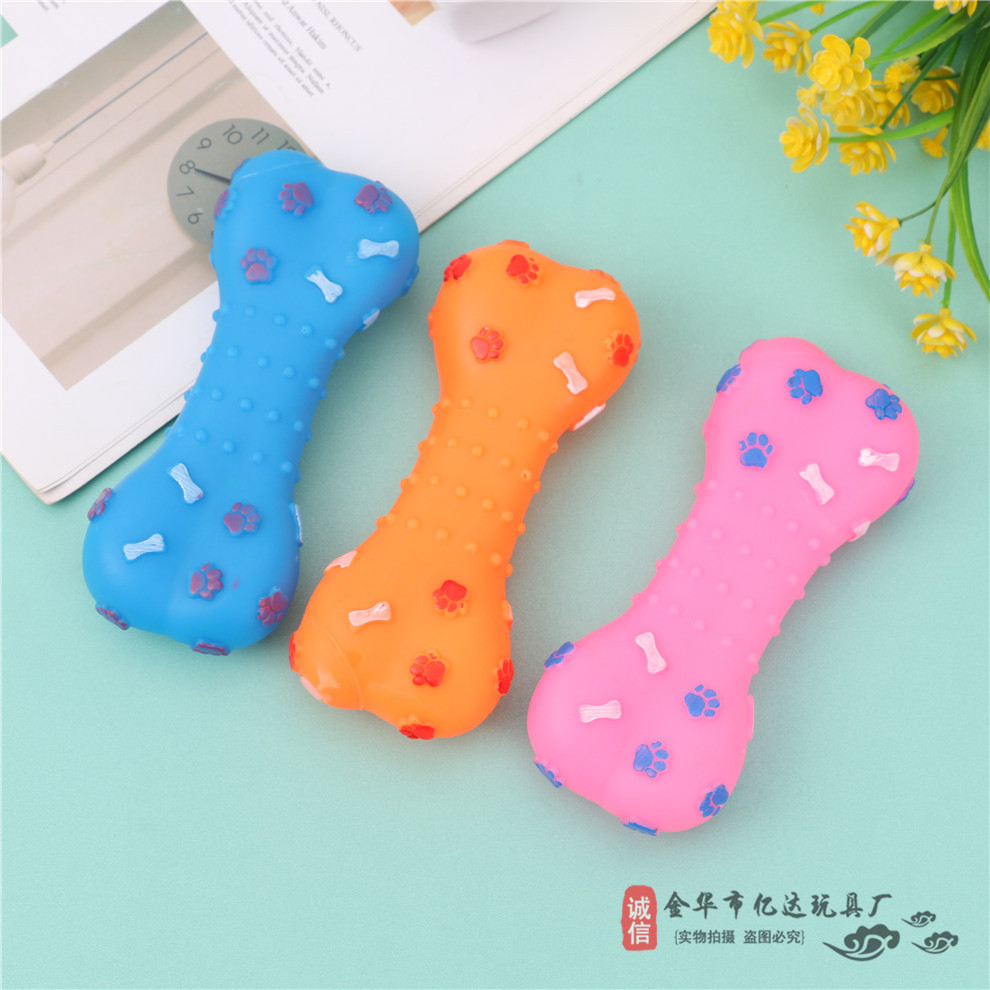 宠物哑铃小狗玩具搪胶互动玩具 磨牙啃咬训犬玩具