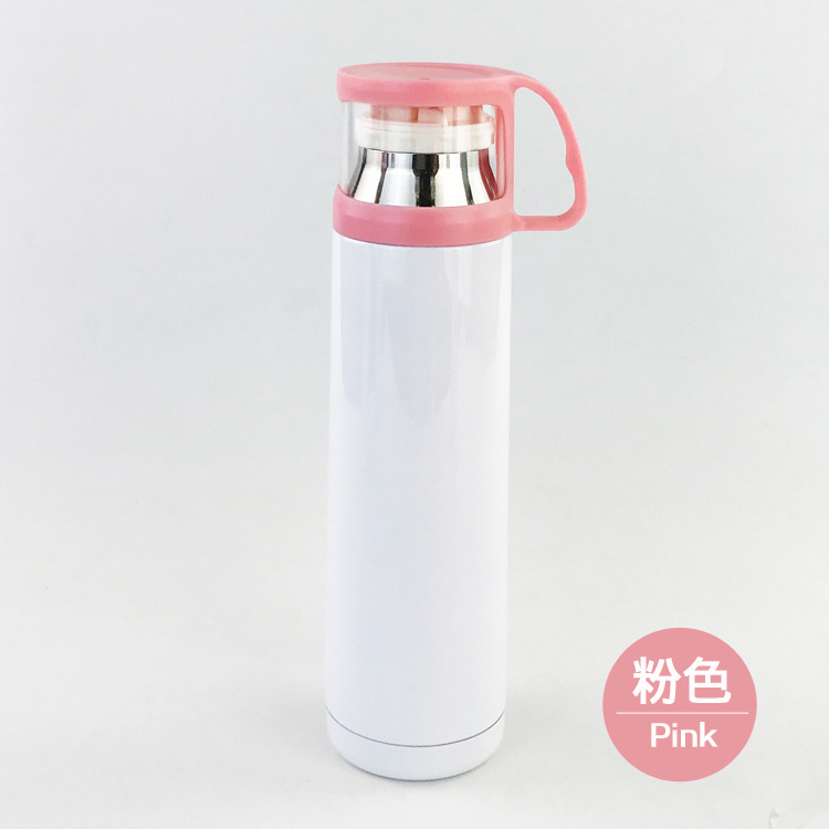 热转印升华空白涂层彩色盖子保温杯304不锈钢水杯500ml杯批发铝壶