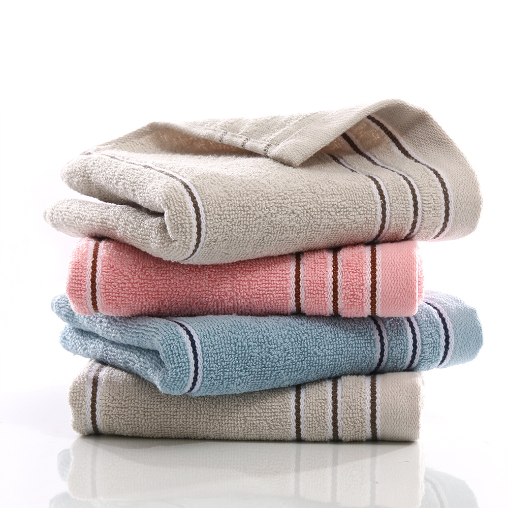 厂家直供纯棉吸水毛巾家用彩色条纹断档商超促销公司礼品洗脸毛巾