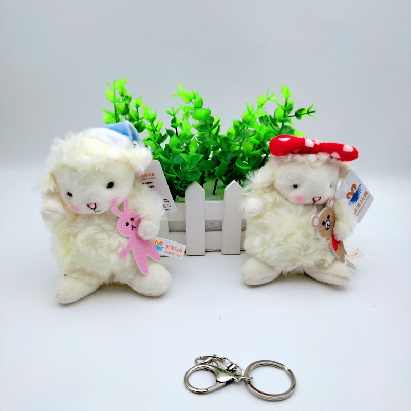 新款网红ins小绵羊毛绒挂件公仔小号迷你玩偶小羊书包挂饰钥匙扣
