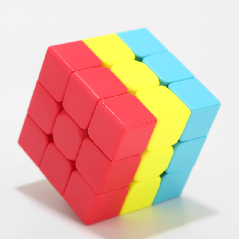 【奇艺】磨砂彩色三明治汉堡凹凸火山金字塔儿童魔方智力玩具批发