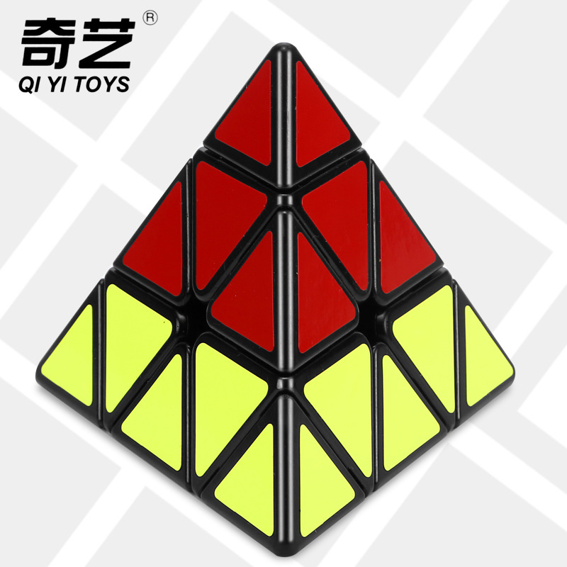 【奇艺】正品黑底幼儿园入门初学火山金字塔魔方儿童智力玩具批发
