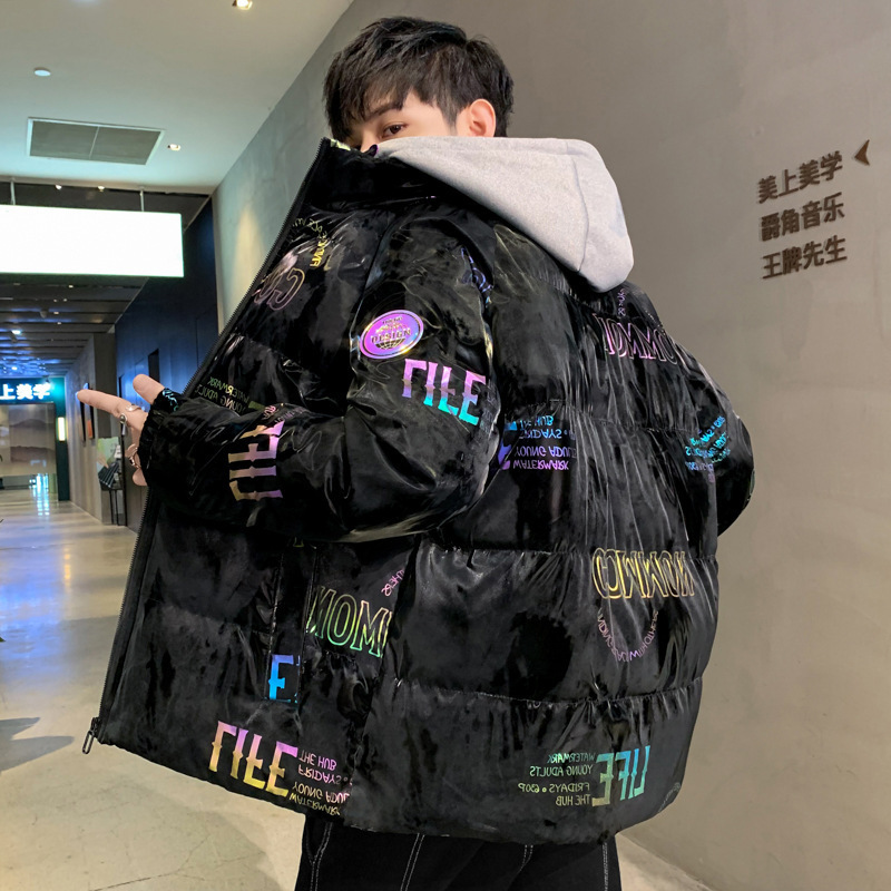 2021冬季加厚羽绒棉衣男士宽松棉服连帽休闲加肥加大码棉袄外套男