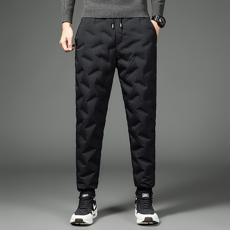 男士轻薄羽绒裤冬季2021新款休闲宽松羽绒裤东北加厚男长裤