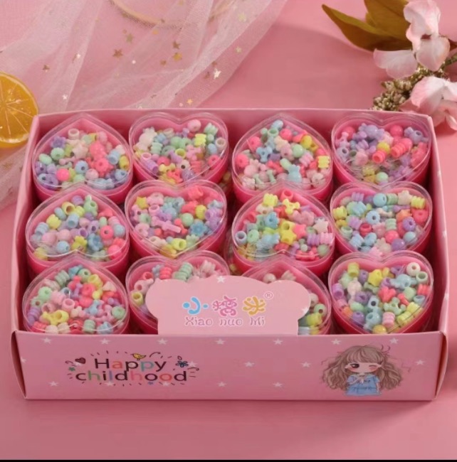 儿童创新益智塑料玩具亚克力实色糖果diy手工串珠编织饰品配件