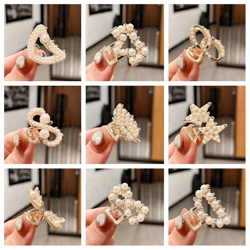 珍珠发夹女夏后脑勺半扎发小抓夹2021年新款发饰小号头发夹子头饰