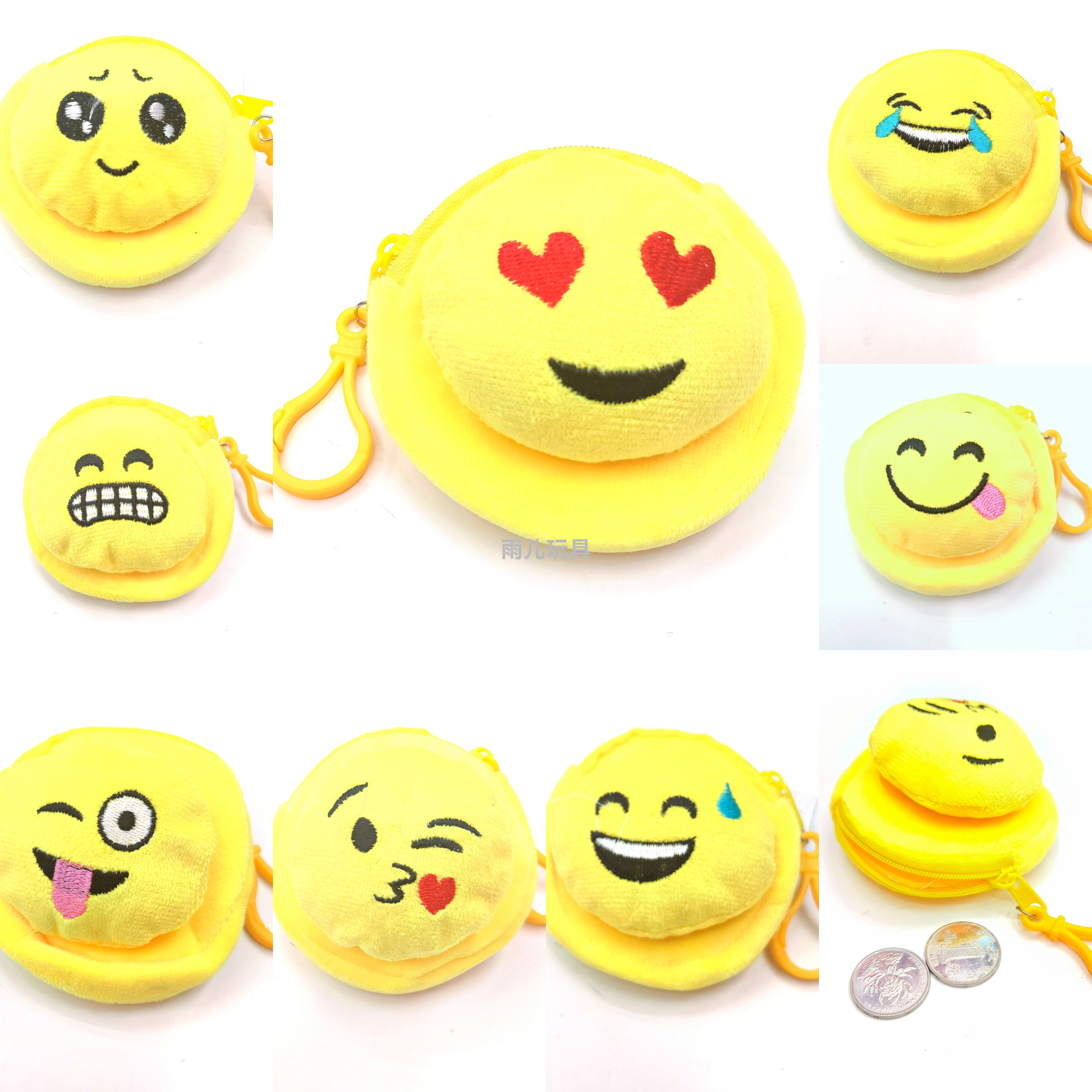 毛绒零钱包卡通头钱包表情动物头零钱包硬币包儿童表情钱包QQ钱包