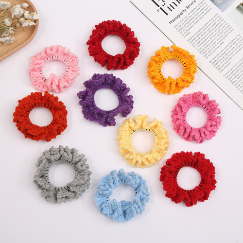 Wholesale Knitted Large Intestine Ring Rubber Band Female Tie Head hair Ring Ins Style Sweet All-Match Headband Thick Tie Ponytail Headdress
