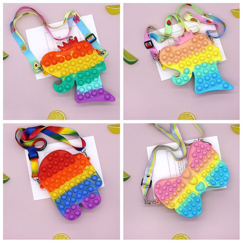 跨境灭鼠先锋女皇包包儿童斜挎包指尖泡泡太空人肩包捏捏乐外贸