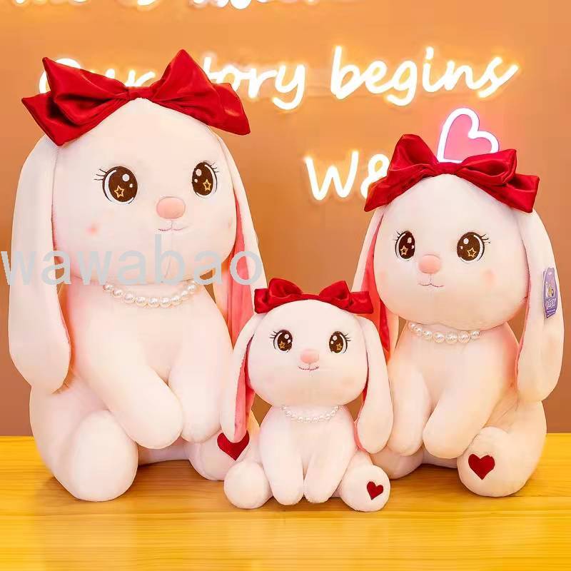 毛绒玩具可爱芭比兔子大蝴蝶结兔子毛绒玩偶