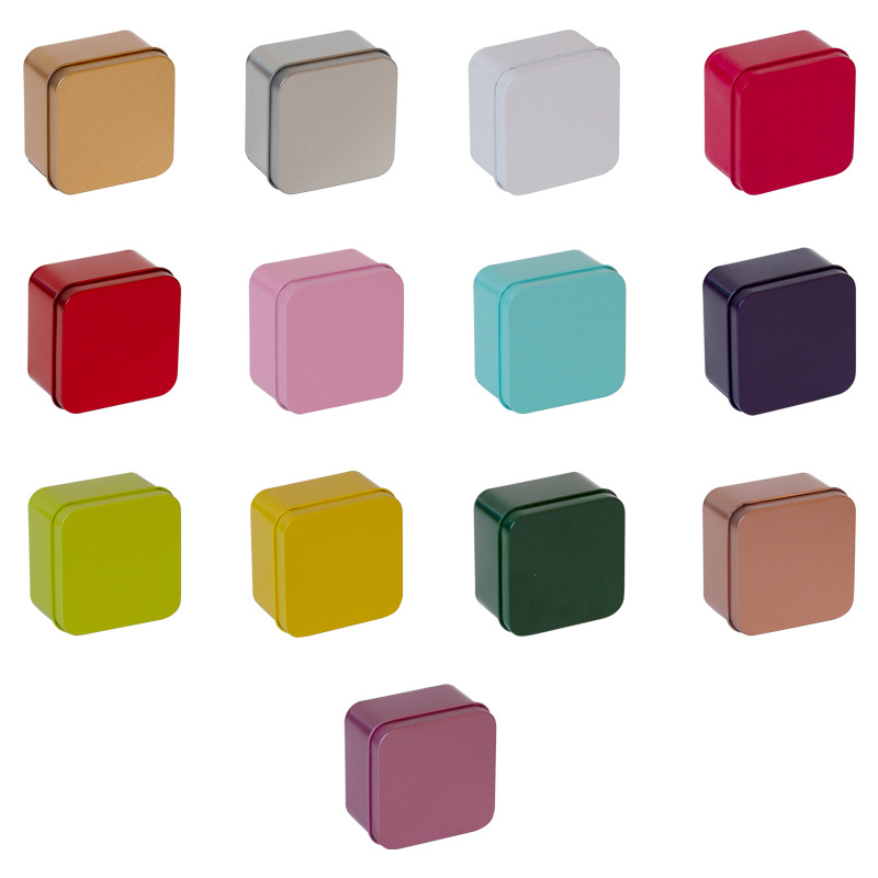 工厂批发小号正方形马口铁盒子喜糖盒发夹零食包装收纳铁盒可定制