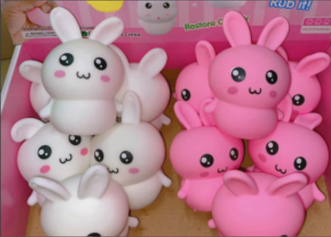 跨境爆款面粉兔珠子兔玩具解压捏捏乐TPR减压捏不坏揉捏玩具批发