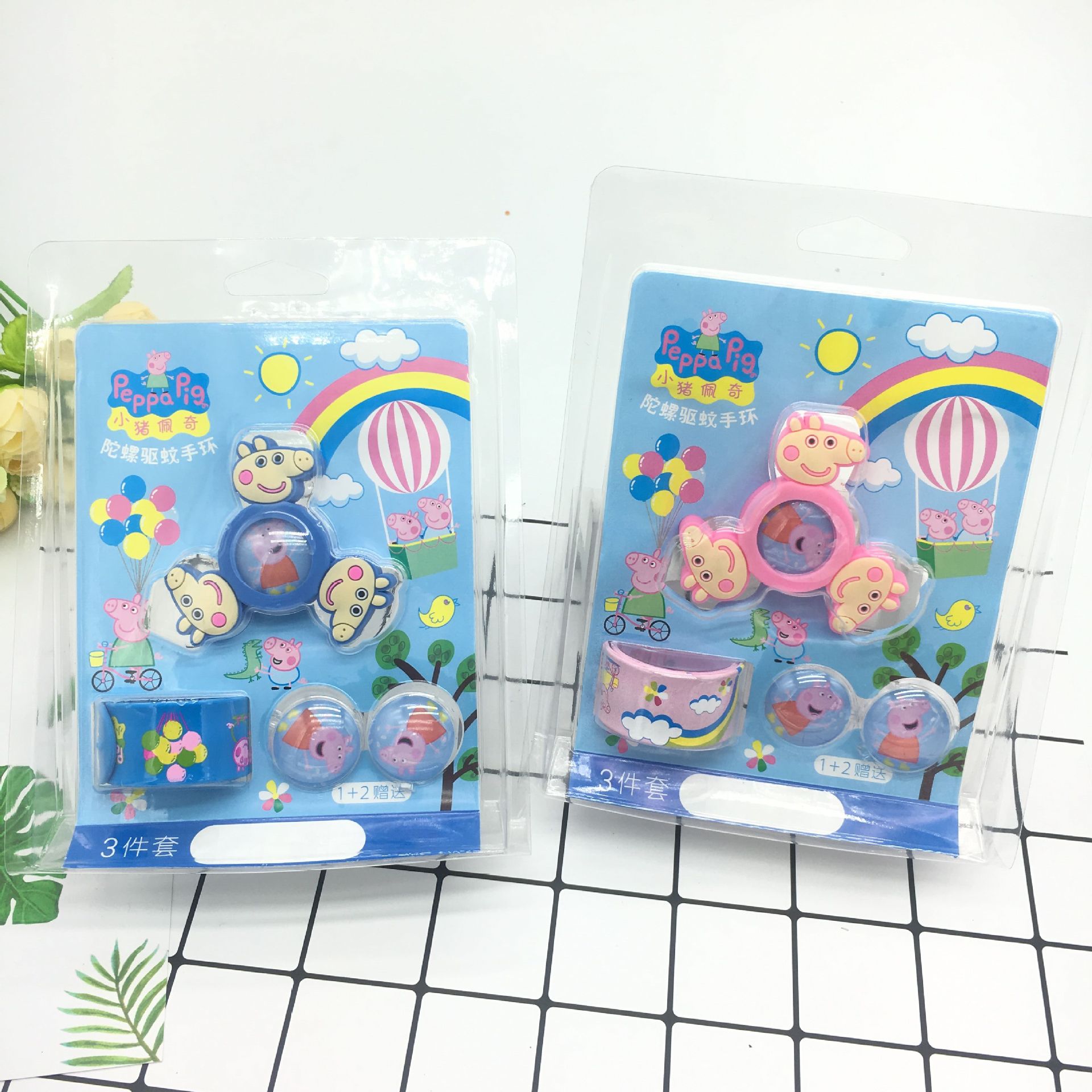 抖音同款驱蚊手环旋转陀螺防蚊扣儿童啪啪圈手表神器成人户外手链