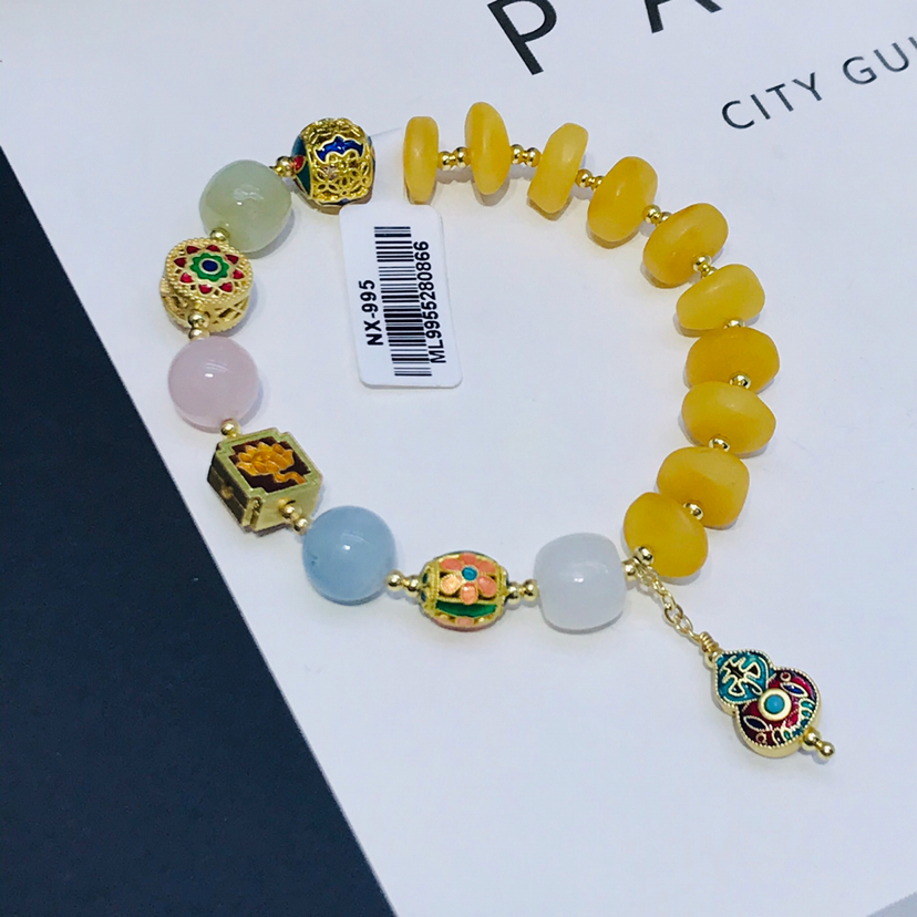 天然高品质老型蜜蜡手链女 时尚多宝手串 送女友 送长辈首选