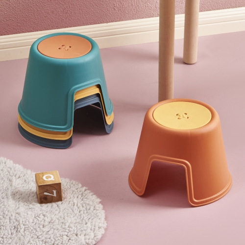 children‘s stool kindergarten plastic non-slip shoe changing stool portable thickened bathroom stool baby household creative small bench
