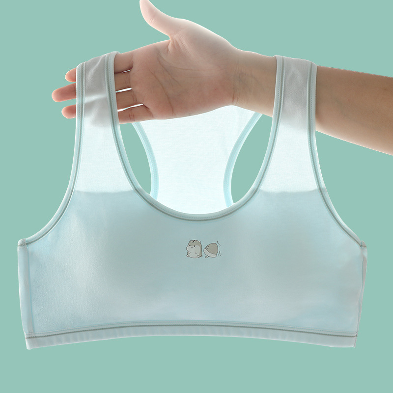 女童内衣 发育期小学生文胸 小女孩薄款防凸点棉吊带打底小背心