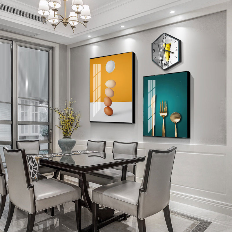 餐厅背景墙水杯图案高品质墙壁装饰画家居轻奢房间走廊装饰画壁画