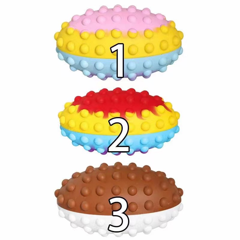 跨境新品爆款 硅胶橄榄球灭鼠先锋减压泡泡乐球 指尖解压发泄玩具