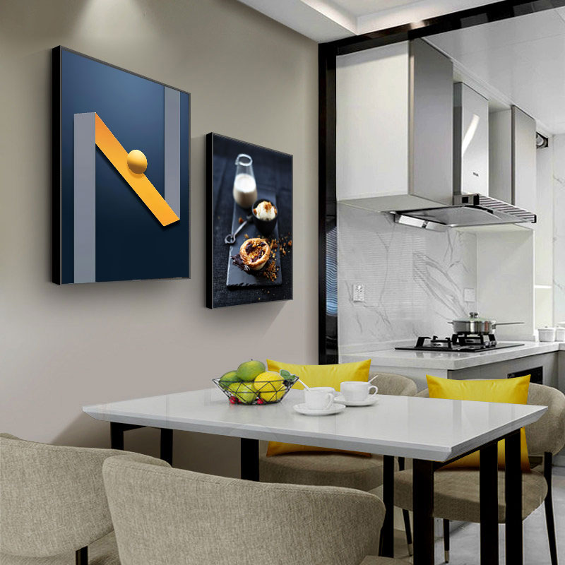 餐厅现代简约酒杯图案晶瓷工艺装饰画家居走廊两联装饰墙画壁画