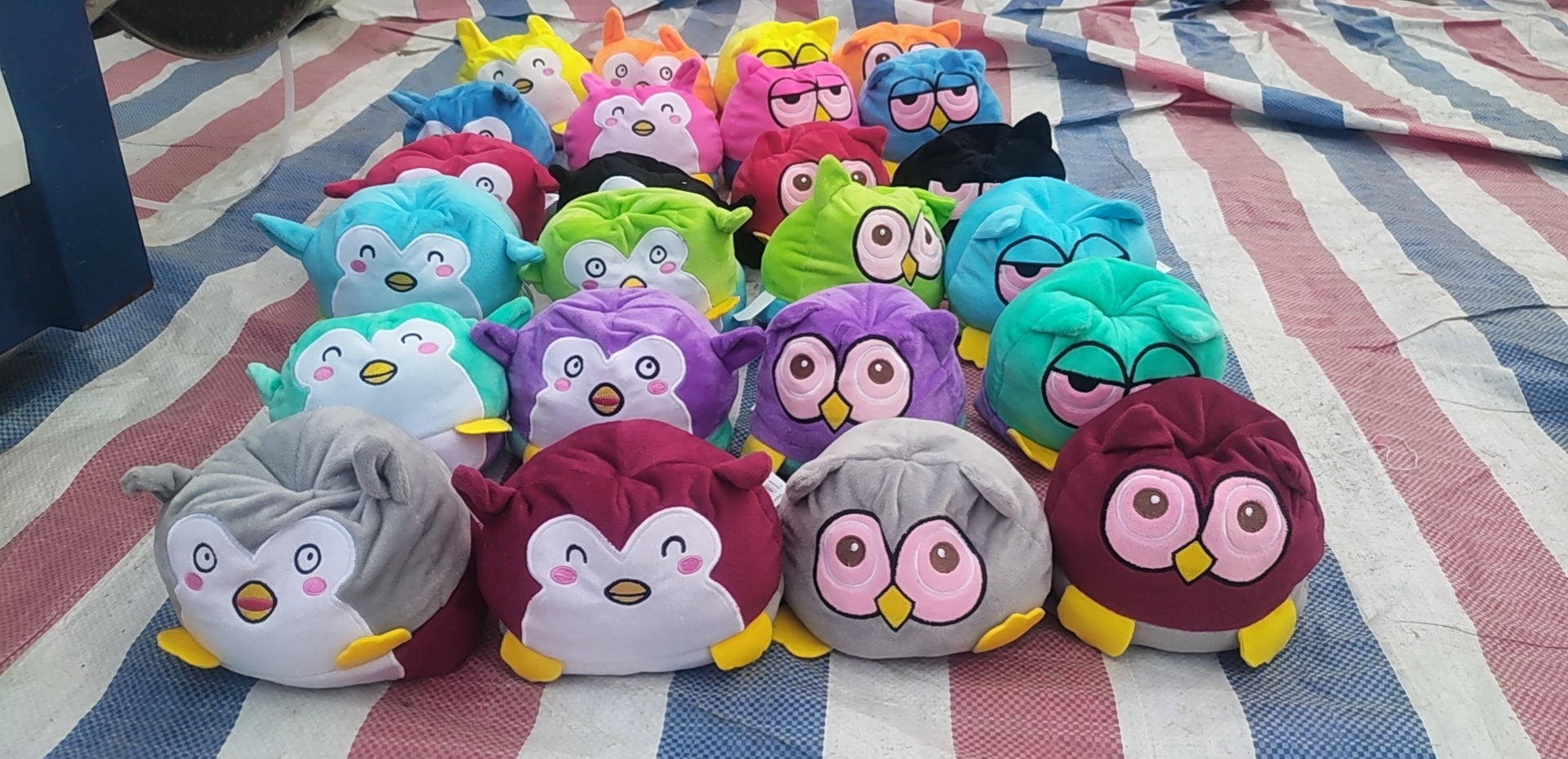 跨境热销 翻转猫咪毛绒玩具双面老虎动物翻面独角兽公仔 厂家直销