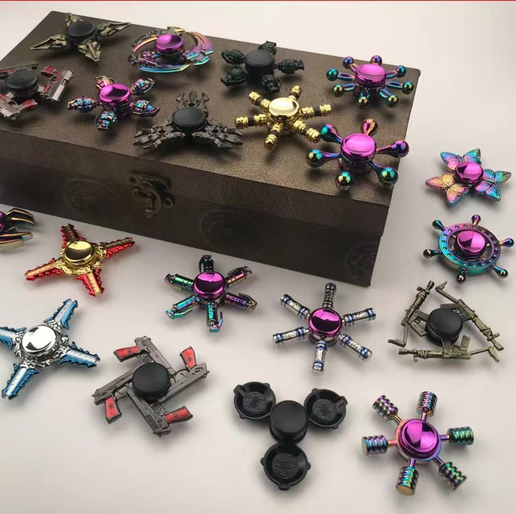 锌合金电镀炫彩指尖陀螺金属手指减压旋转Hand Spinner 合金陀螺