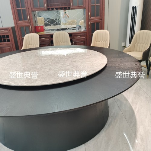 Guangzhou Specializes in Producing Hotel Solid Wood Electric Dining Table Restaurant Electric Turntable Dining Table Seafood Restaurant light Luxury Dining Table